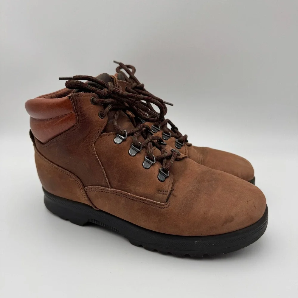 Vintage Dexter Mountaineer Alpine Brown Leather Hiking Boots Made in USA Mens 8